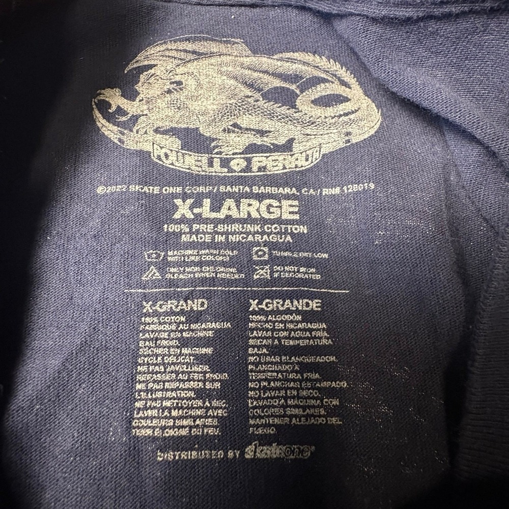 Metallica x Powell Peralta Pushead Skeleton Guitar T-Shirt Navy Men's XL - Picture 5 of 5